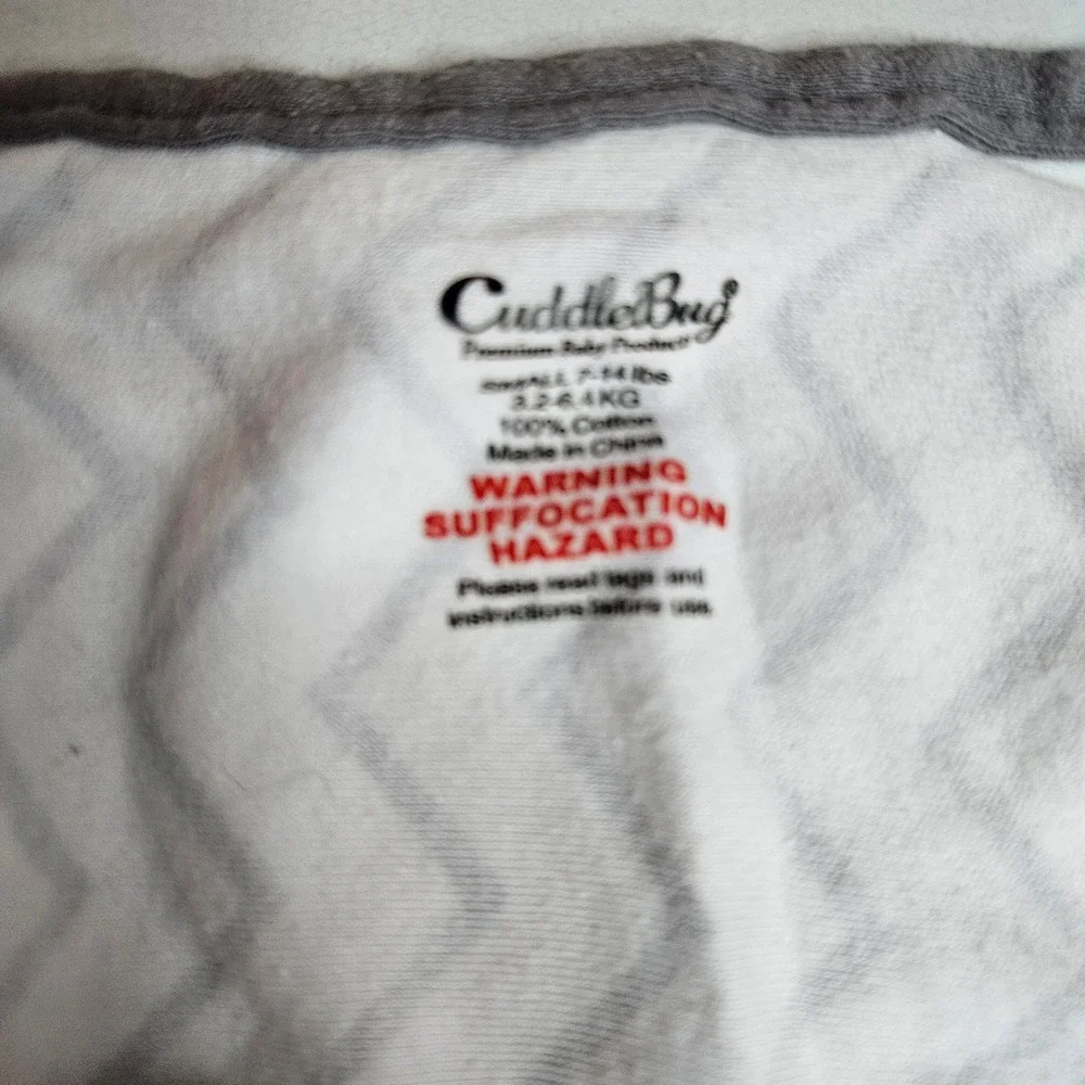 CuddleBug Gllquen Baby Swaddle Wrap Set 2PK Chevron Pink Stripe 0-3M 7-14lbs